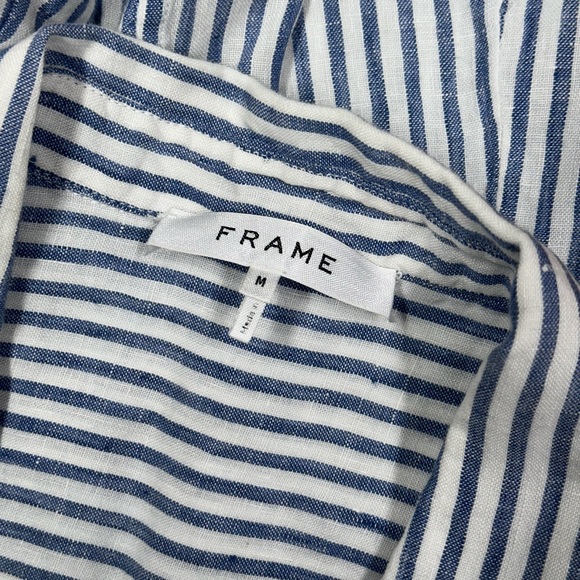 Frame Button Down Linen Short sleeve Shirtdress | Medium - Picture 5 of 6